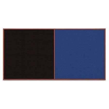 UNITED VISUAL PRODUCTS Enclosed Corkboard, 3 Door, 96"x48", 4" Fra UV3413-BLACK-DBURGU